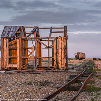 Buy canvas prints of The Old Shed at Sunset by James Rowland