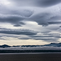 Buy canvas prints of Lenticular clouds over Port McNeill by Darryl Luscombe