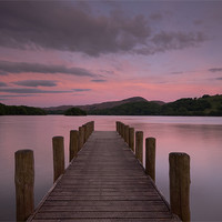 Buy canvas prints of Sunrise at Rigg Wood Jetty, Coniston. by Martin Appleby