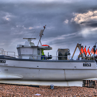 Buy canvas prints of  RX53 Fishing boat by Dave Windsor