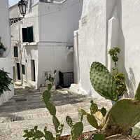Buy canvas prints of Whitewashed houses in Ostuni, Apulia, Italy by Nicolas Duperrier