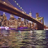 Buy canvas prints of Lower Manhattan at night  by Nicolas Duperrier