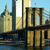 Buy canvas prints of Brooklyn bridge at sunrise, New York City by Nicolas Duperrier