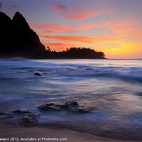 Buy canvas prints of Tunnels Beach Sunset by Mike Dawson