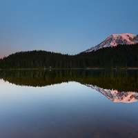 Buy canvas prints of Moonset over Rainier by Mike Dawson