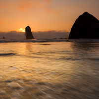 Buy canvas prints of Cannon Beach Tides by Mike Dawson
