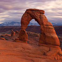 Buy canvas prints of Delicate Arch Dusk by Mike Dawson