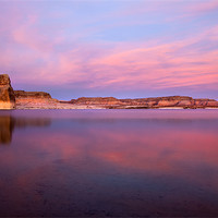Buy canvas prints of Lone Rock Sunset by Mike Dawson