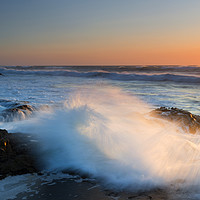 Buy canvas prints of Sunset Wave Explosion by Mike Dawson