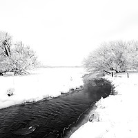 Buy canvas prints of Winter Stream by Mike Dawson