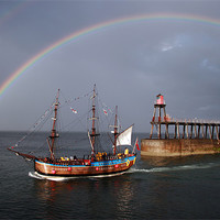 Buy canvas prints of Whitby Pirate Ship by Dave Wyllie