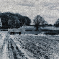 Buy canvas prints of Fields and Barns 2 by Julie Coe