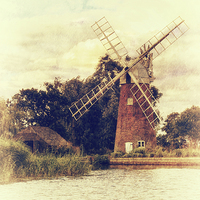 Buy canvas prints of Hunsett drainage mill by Julie Coe