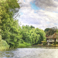 Buy canvas prints of House By The River 2 by Julie Coe