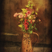 Buy canvas prints of Floral Jug by Julie Coe