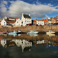 Buy canvas prints of Crail Harbour Reflections by Andrew Beveridge