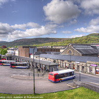 Buy canvas prints of Aberdare Market Hall and Bus Station  by Rob Hawkins