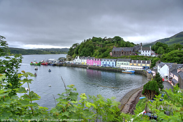 Portree Harbour Picture Board by Rob Hawkins