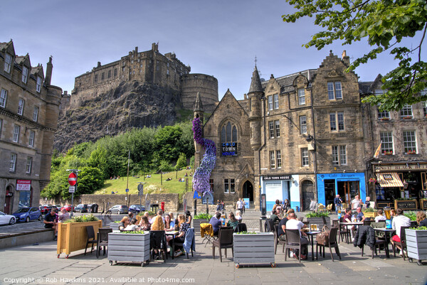 Edinburgh Castle from Old Town  Picture Board by Rob Hawkins