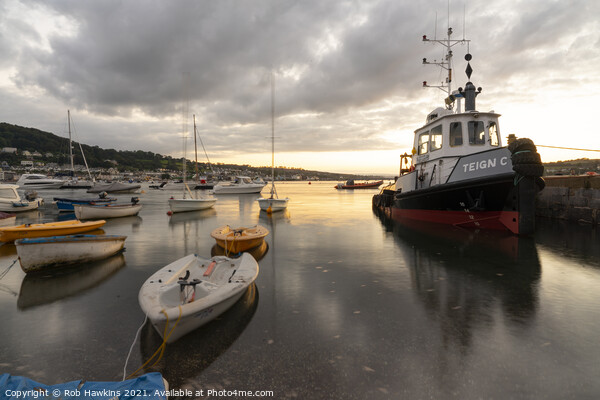 Teignmouth Twilight Trawler Picture Board by Rob Hawkins