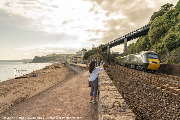Teignmouth Sea Wall HST Picture Board by Rob Hawkins