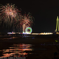 Buy canvas prints of Blackpool fireworks by Rob Hawkins