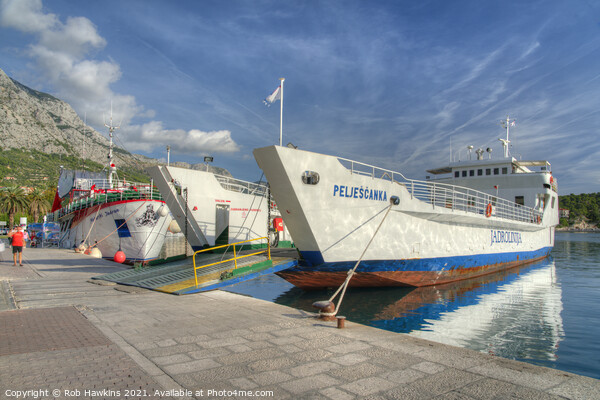 Makarska Ferry  Picture Board by Rob Hawkins