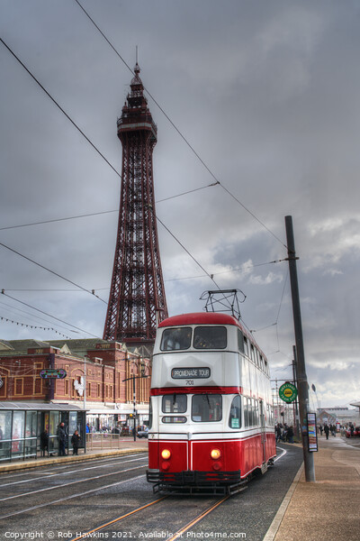 Blackpool  Tram & Tower  Picture Board by Rob Hawkins