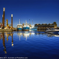 Buy canvas prints of Reflections at Freemantle Harbour by Rob Hawkins