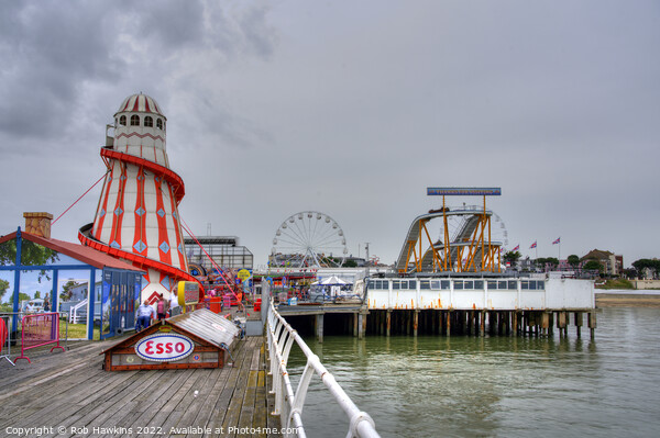 Clacton Pier Helter skelter Picture Board by Rob Hawkins
