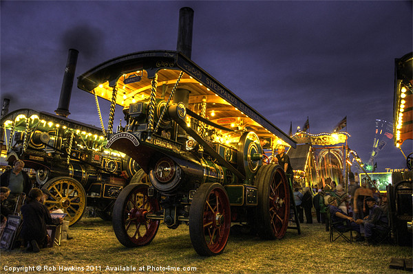 Showmans Engine by night Picture Board by Rob Hawkins