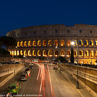 Buy canvas prints of Colosseum Light Trails  by Rob Hawkins