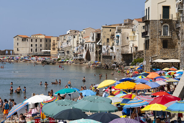Cefalu Parasols Picture Board by Rob Hawkins