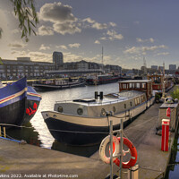 Buy canvas prints of Houseboats at Surrey Quays  by Rob Hawkins