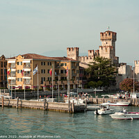Buy canvas prints of Sirmione Castle Seascape by Rob Hawkins