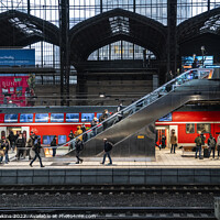 Buy canvas prints of Hamburg Hauptbahnhof Escalation  by Rob Hawkins
