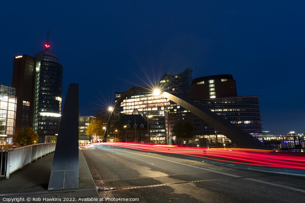 Hamburg light trails to the docks  Picture Board by Rob Hawkins