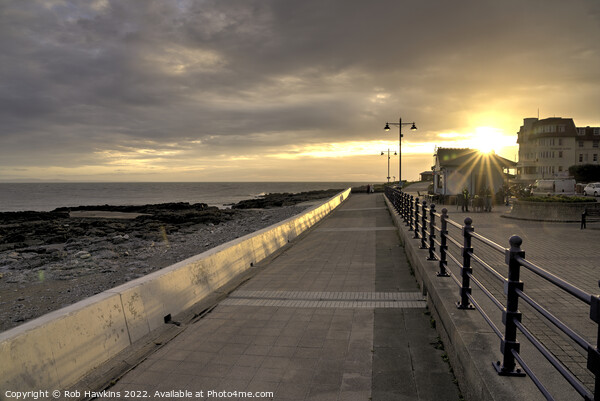 Porthcawl Sunset Picture Board by Rob Hawkins