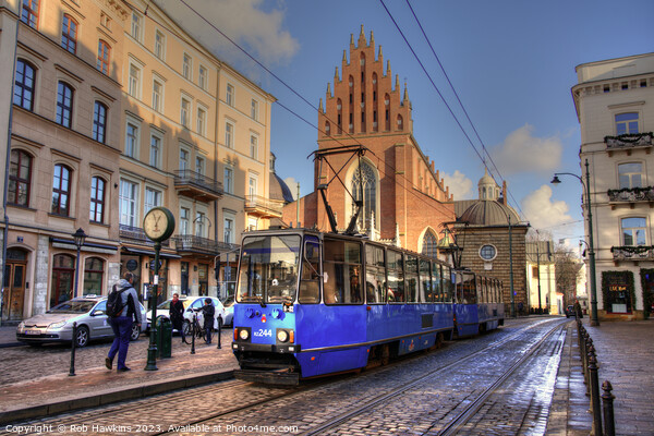 Krakow tram and church  Picture Board by Rob Hawkins