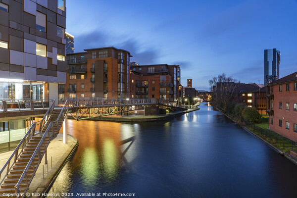Birmingham canal nightscape Picture Board by Rob Hawkins