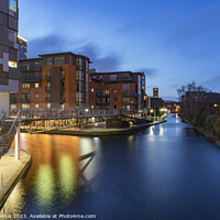 Buy canvas prints of Birmingham canal nightscape by Rob Hawkins