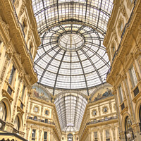 Buy canvas prints of Galleria Vittorio Emanuele interior by Rob Hawkins