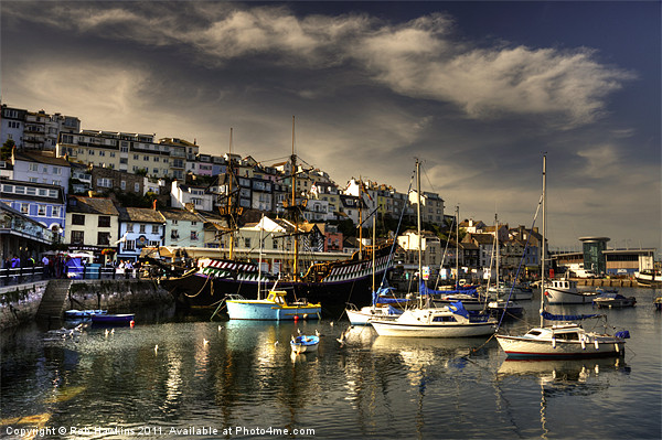 Brixham old harbour Picture Board by Rob Hawkins