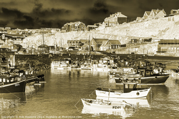 Newquay harbour negativity Picture Board by Rob Hawkins