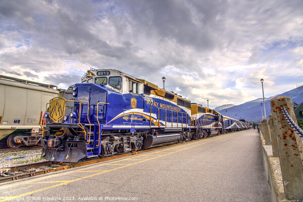 Rocky Mountaineer at Jasper Picture Board by Rob Hawkins