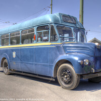 Buy canvas prints of Blue bus Guy by Rob Hawkins