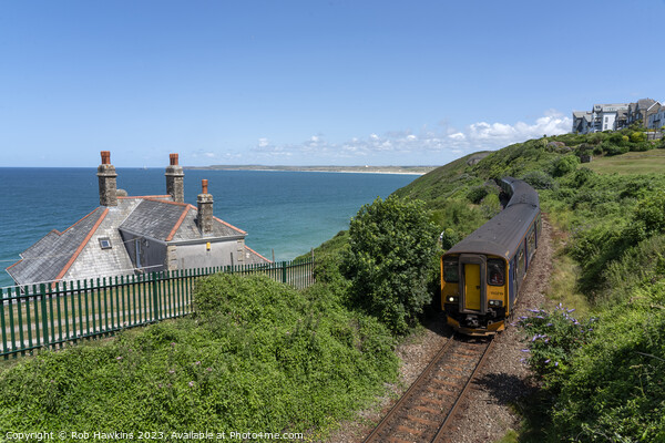 Carbis bay railway seascape  Picture Board by Rob Hawkins