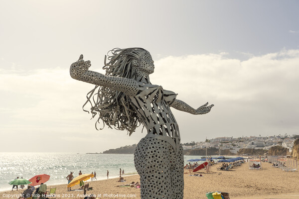 Albufeira Metal Mermaid Picture Board by Rob Hawkins