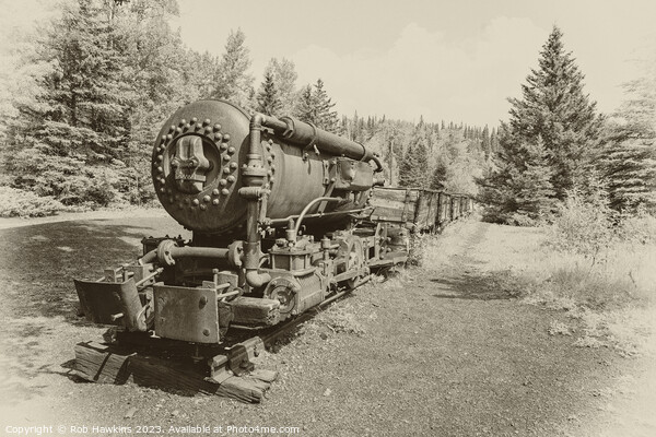 Old Minnewanka Mine Train  Picture Board by Rob Hawkins
