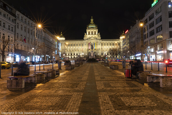 Prague Museum by night Picture Board by Rob Hawkins